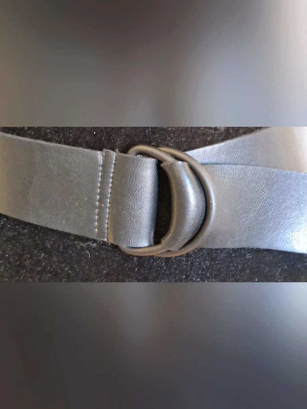 NWOT Norma Kamali Black Vegan D-Ring Casual Everyday Quiet Luxury Belt SZ L 40in